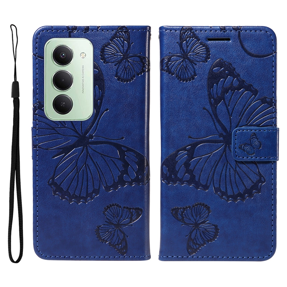 Nagy pillangó könyv tok Xiaomi Redmi 15 4G (171mm) - kék