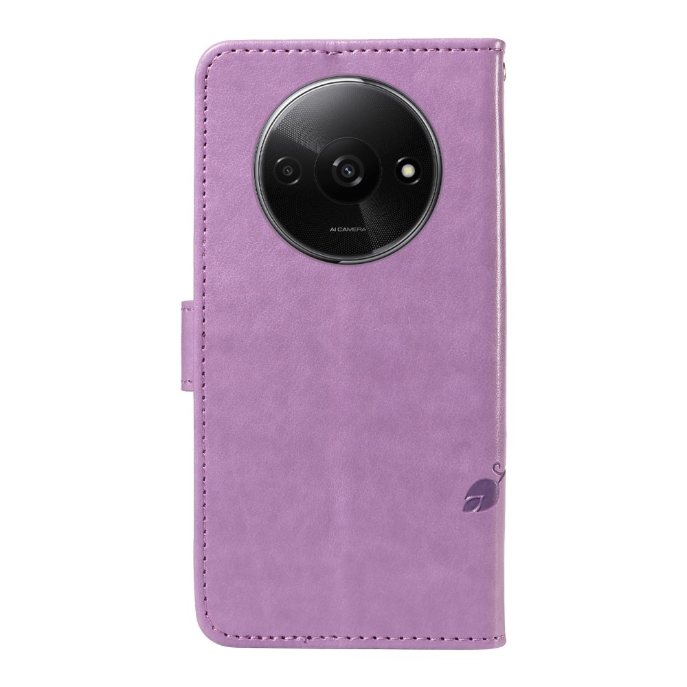 Virágok könyv tok Xiaomi Redmi A3-hoz - lila