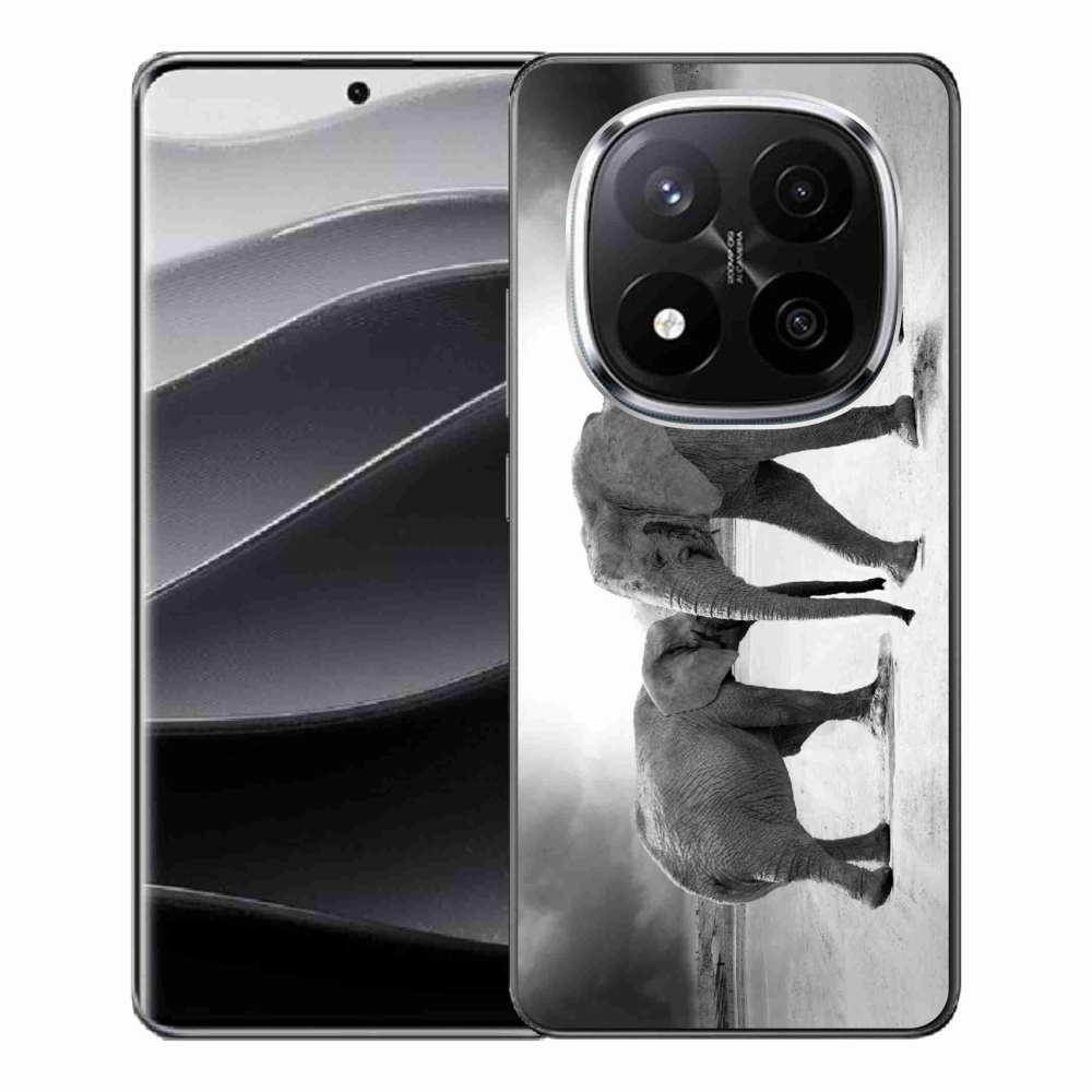 Gél borítás mmCase a Xiaomi Redmi Note 14 Pro+ 5G számára - fekete és fehér elefántok