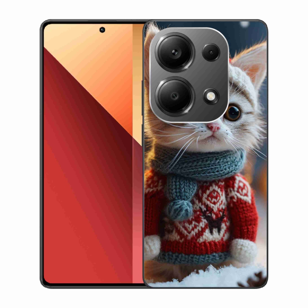 Gél borítás mmCase a Xiaomi Redmi Note 13 Pro 4G/Poco M6 Pro számára - cica pulóverben
