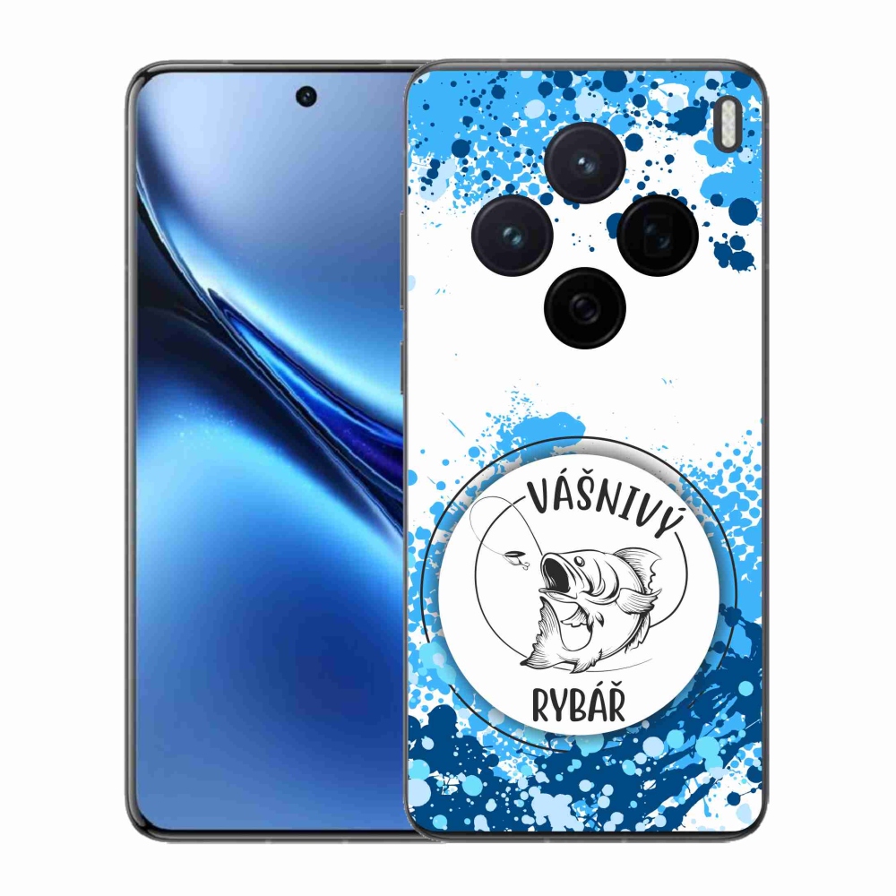 Gél borító mmCase a Vivo X200 5G-n - szenvedélyes halász fehér háttérrel