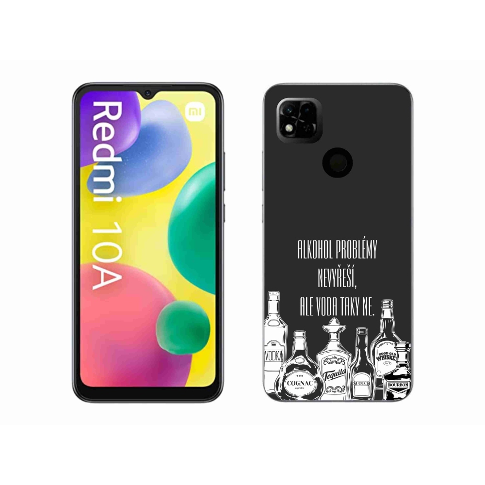 Gél borító mmCase a Xiaomi Redmi 10A számára - vicces szöveg fekete háttérrel