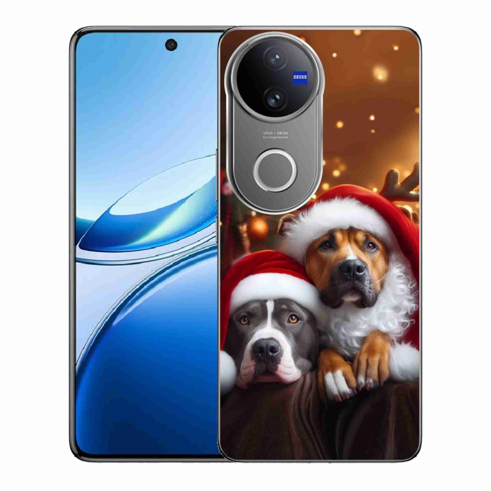 Gél borítás mmCase a Vivo V50 5G-n - Karácsonyi kutyák