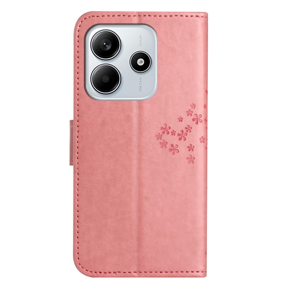 Fa könyv tok a Xiaomi Redmi Note 14 5G-hez - rózsaszínű