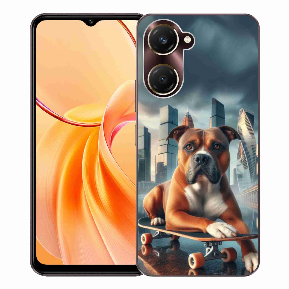 Gél borítás mmCase a Vivo Y28s 5G-hez - kutya gördeszkán