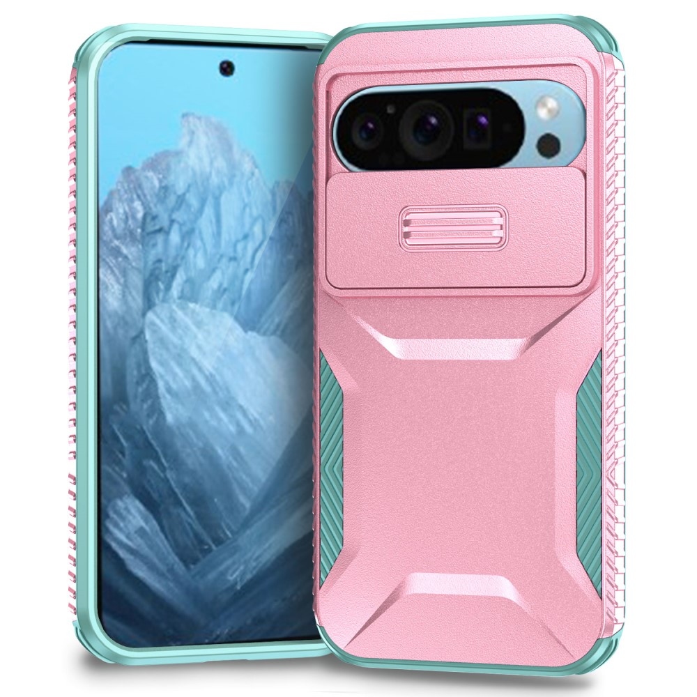 Fedél ellenálló borítás a Google Pixel 9/9 Pro készülékhez - rózsaszín/kék-zöld