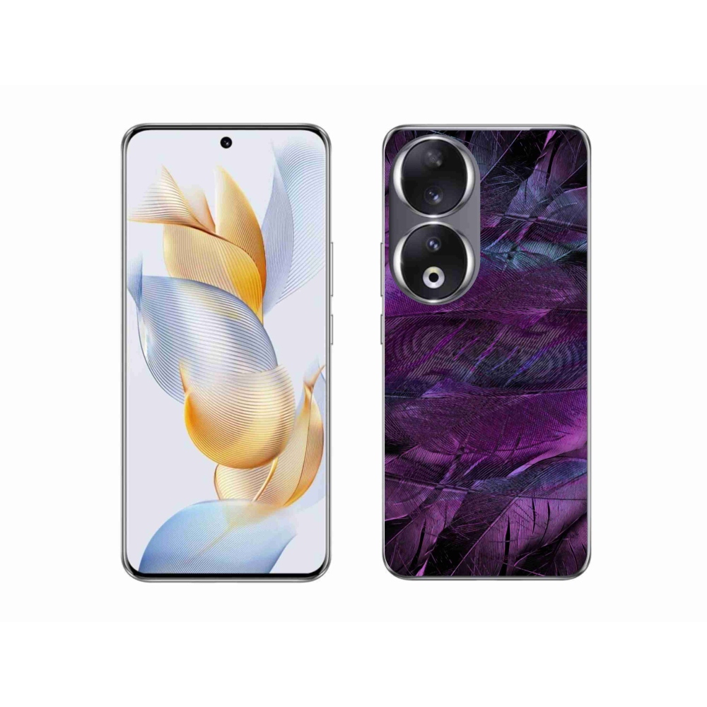 Zselés borítás mmCase a Honor 90-hez - lila tollak