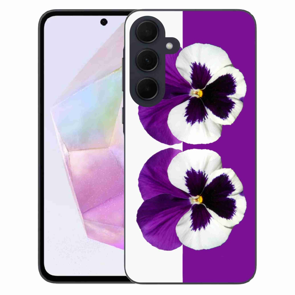 Gél védőhuzat mmCase Samsung Galaxy A35 5G - lila és fehér virág