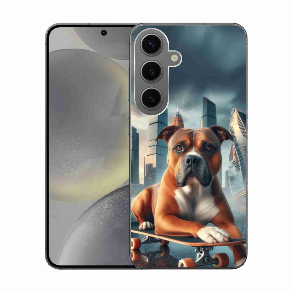 Gél borítás mmCase Samsung Galaxy S24 készülékhez - kutya gördeszkán