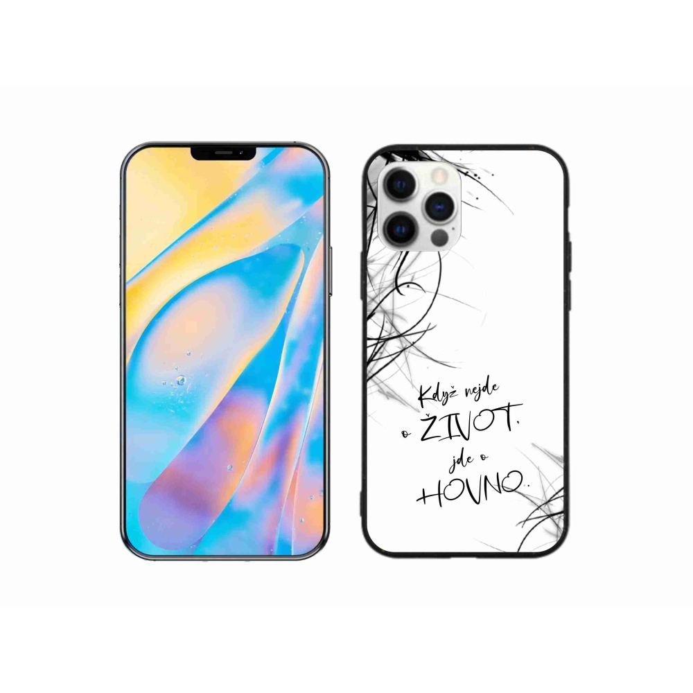 Gél borító mmCase iPhone 12 készülékhez - vicces szöveg 16 fehér háttér