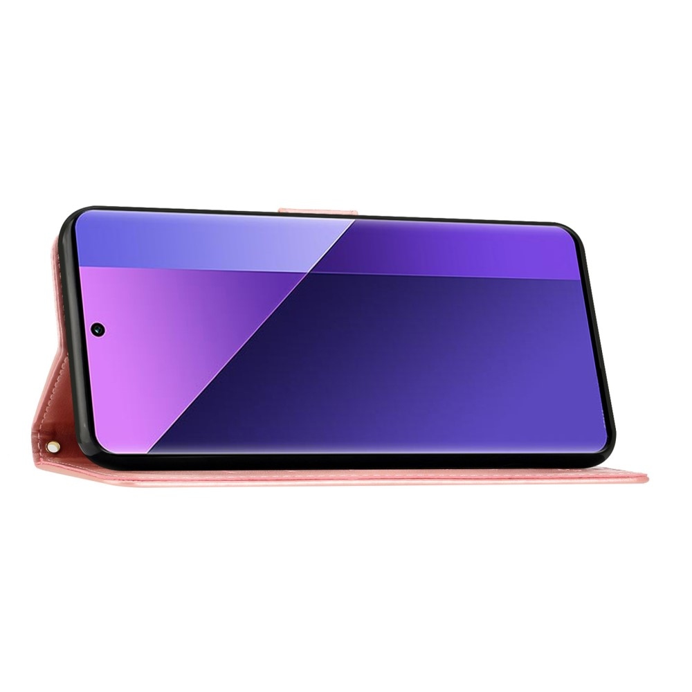Virágok könyv tok Xiaomi 15 Pro-hoz - rózsaarany