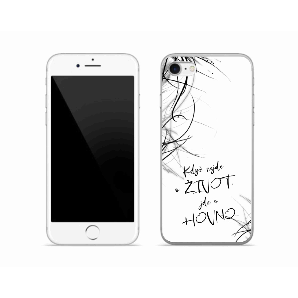 Gél borítás mmCase iPhone SE (2022) - vicces szöveg 16 fehér háttér