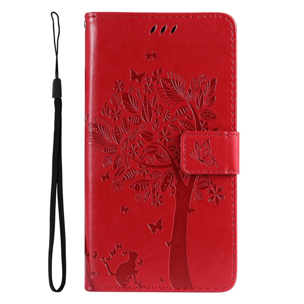 Fák könyv tok Xiaomi Redmi Note 13-hoz - piros