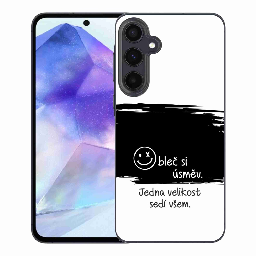 Gél borító mmCase Samsung Galaxy A55 5G - vicces szöveg 8 fekete-fehér háttérrel