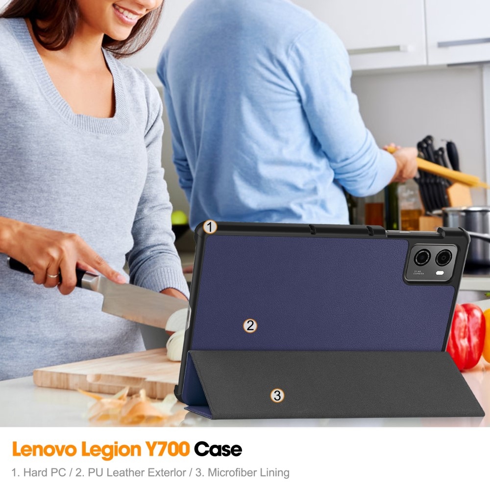 Cases okos záró tok Lenovo Legion Tab 8.8 (2. Gen.) táblagéphez - sötétkék