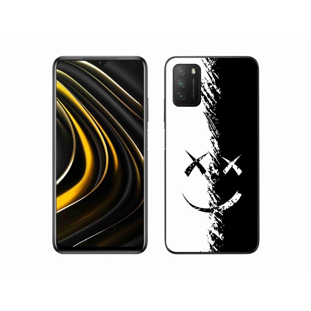 Gél borítás mmCase a Xiaomi Poco M3-hoz - fekete-fehér mosolygó