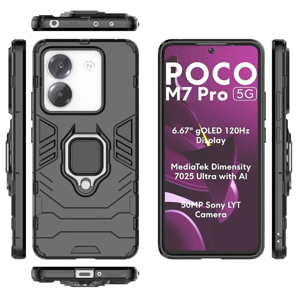 Guardy tartós borító a Xiaomi Poco M7 Pro 5G készülékhez - fekete