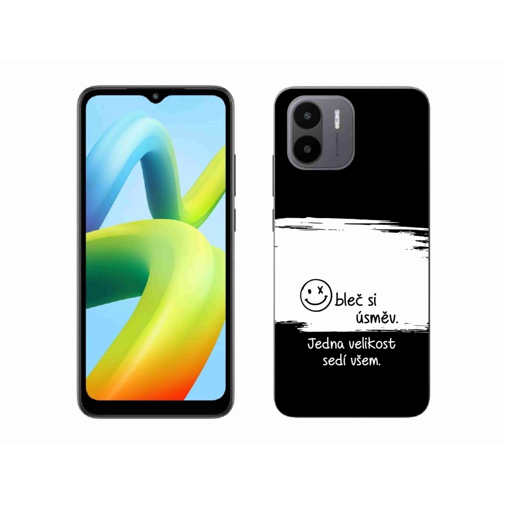Gél borító mmCase a Xiaomi Redmi A1-hez - vicces szöveg 8 fehér és fekete háttérrel