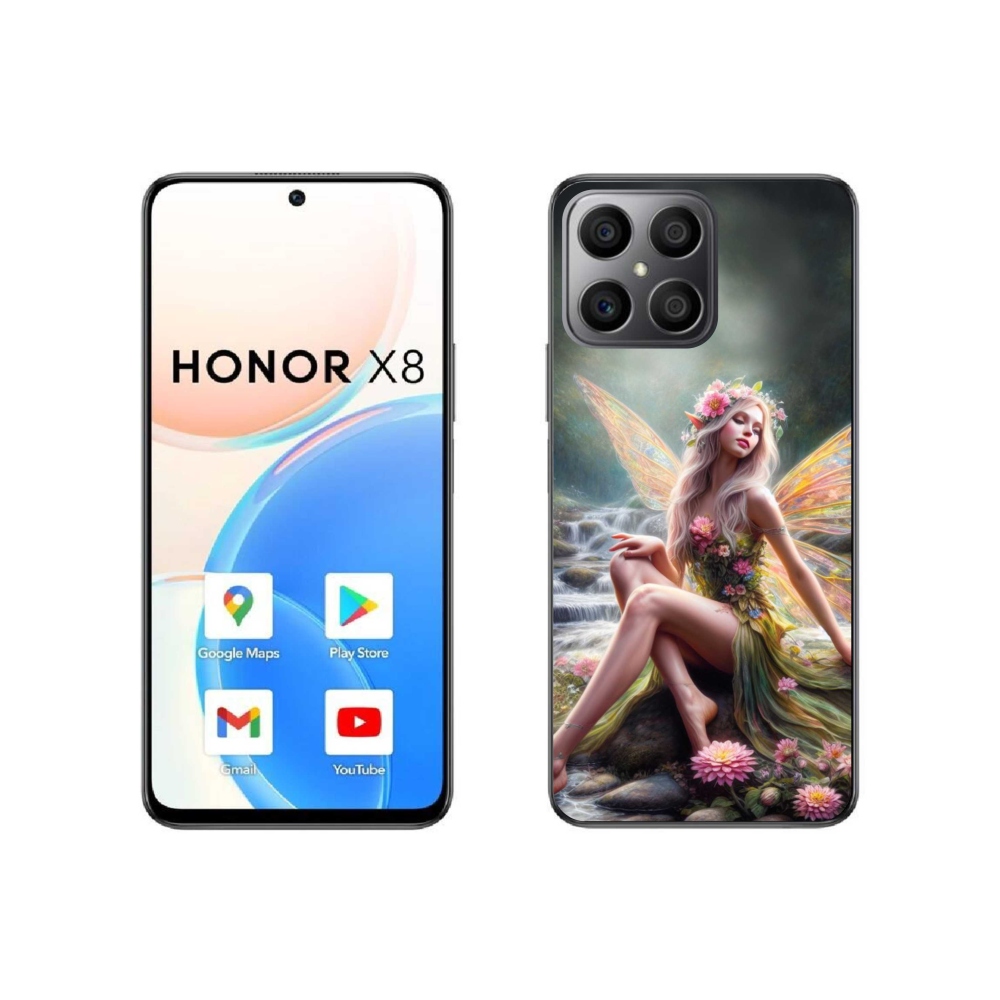 Gél borítás mmCase a Honor X8 4G-hez - pillangó nő 1