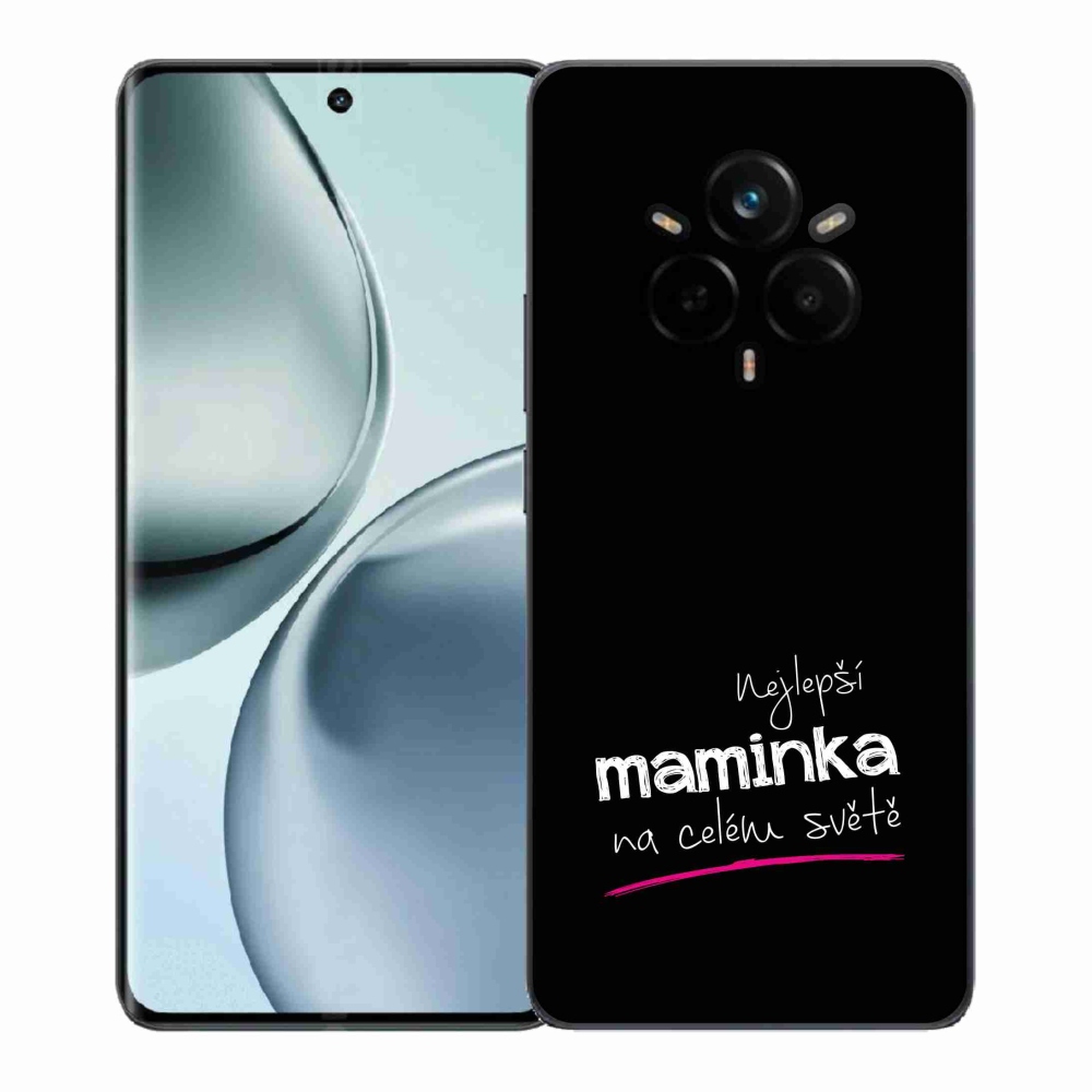 Gél borító mmCase a Realme 14 Pro 5G-n - legjobb anya 4 fekete háttérrel