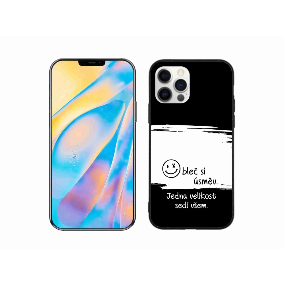 Gél borítás mmCase iPhone 12 készülékhez - vicces szöveg 8 fekete-fehér háttérrel