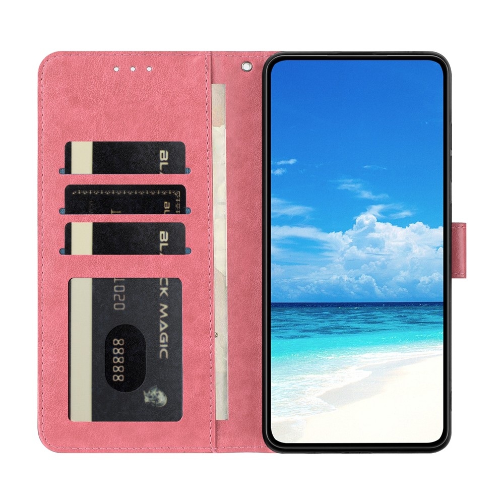 Virágos pillangó könyvtáska Google Pixel 10 Pro XL/Pixel 9 Pro XL - rózsaszínű