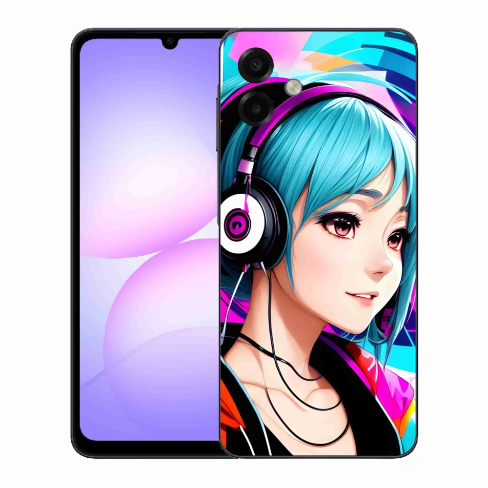 Gél borító mmCase Samsung Galaxy A07 4G - lány fejhallgatóval