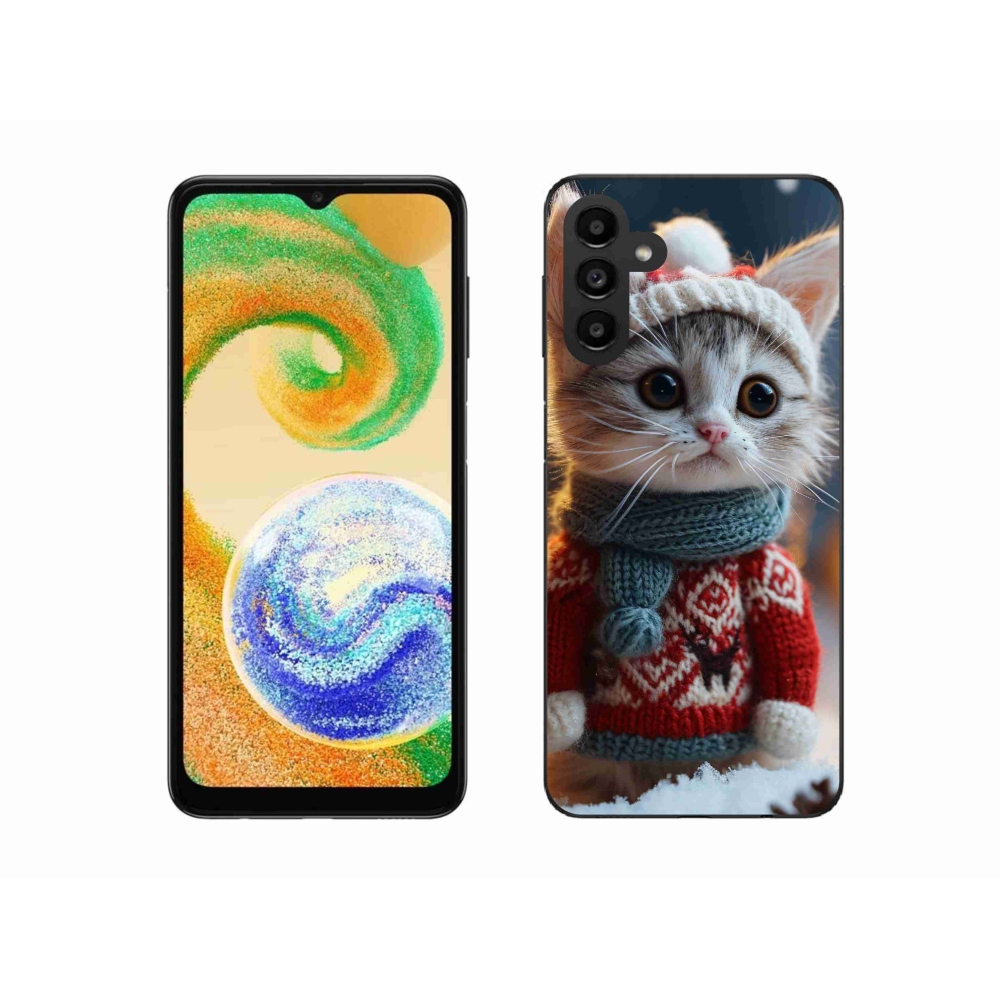 Zselés borítás mmCase Samsung Galaxy A04s (164.7x76.7x9.1mm) - cica pulóverben