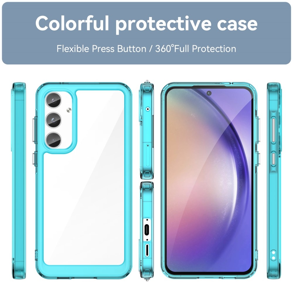 Gél tok kemény hátlappal Samsung Galaxy A55 5G készülékhez - világoskék színben
