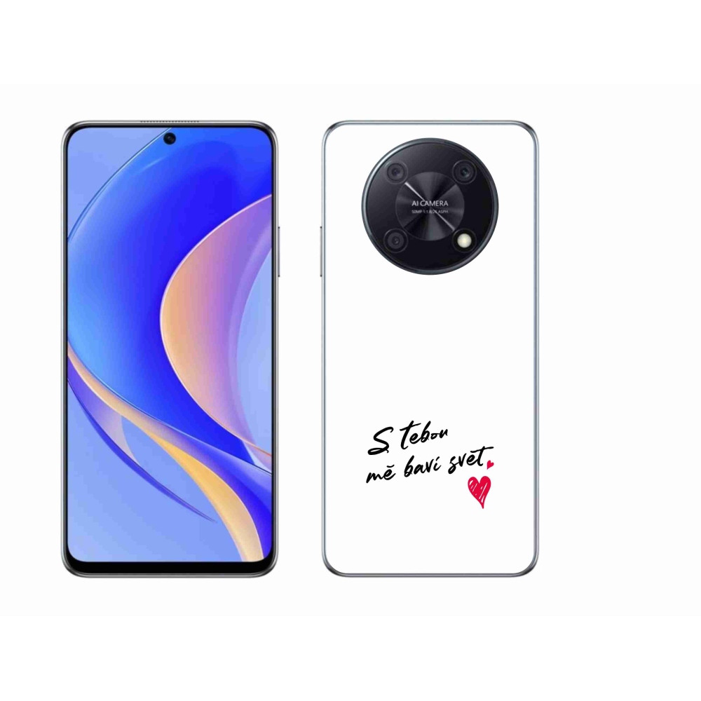 Gél borító mmCase a Huawei Nova Y90 készülékhez - szerelmes szöveg 1 fehér háttér