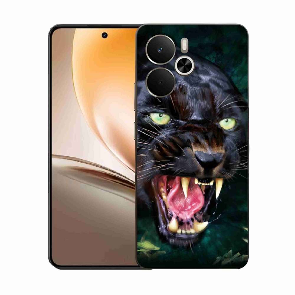 Gél borító mmCase a Realme 14 5G készülékhez - dühös fekete párduc