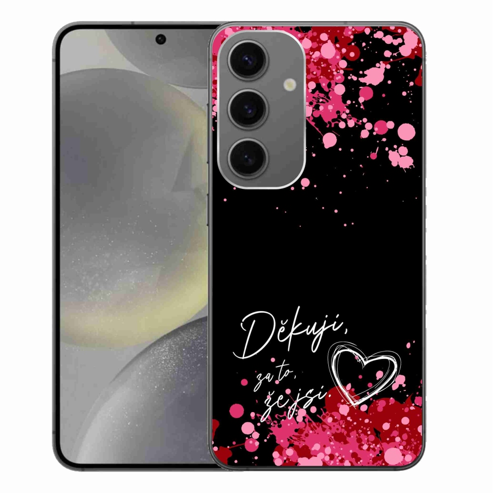 Gél borítás mmCase Samsung Galaxy S24+ készülékhez - text in love 2 fekete háttér