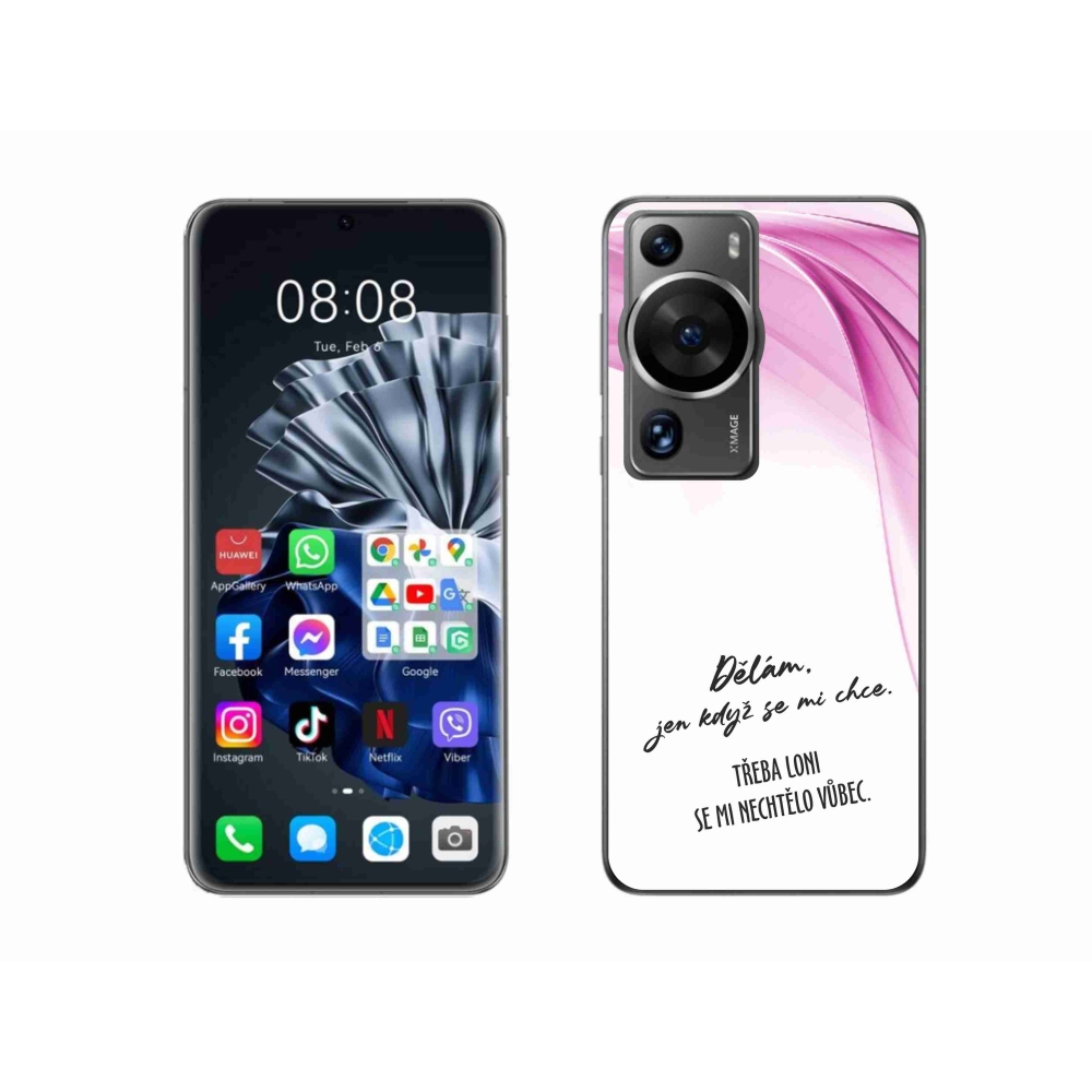 Gél borító mmCase a Huawei P60 Pro készülékhez - vicces szöveg 12 fehér háttér