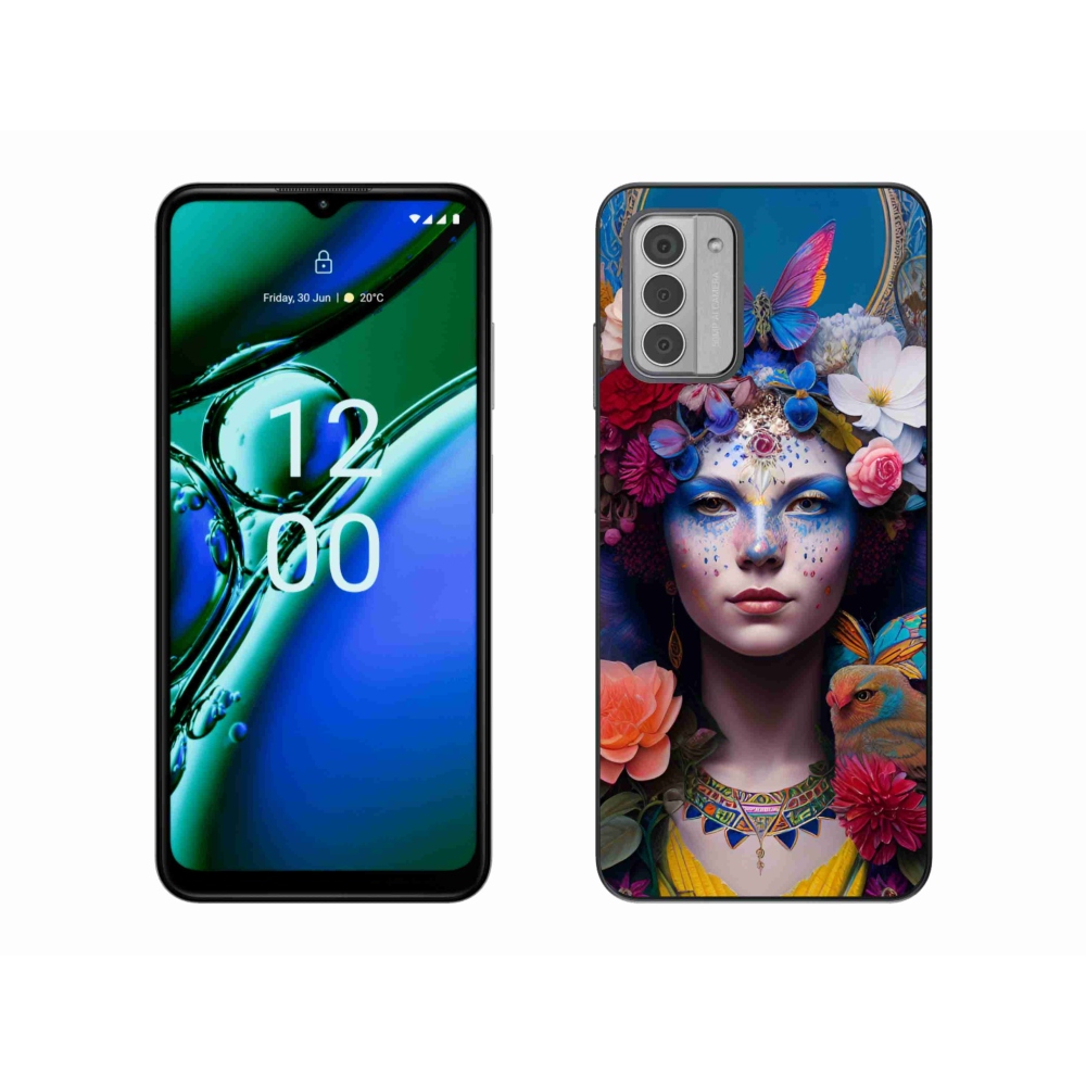 Zselés borító mmCase a Nokia G42 készülékhez - nő virágokkal