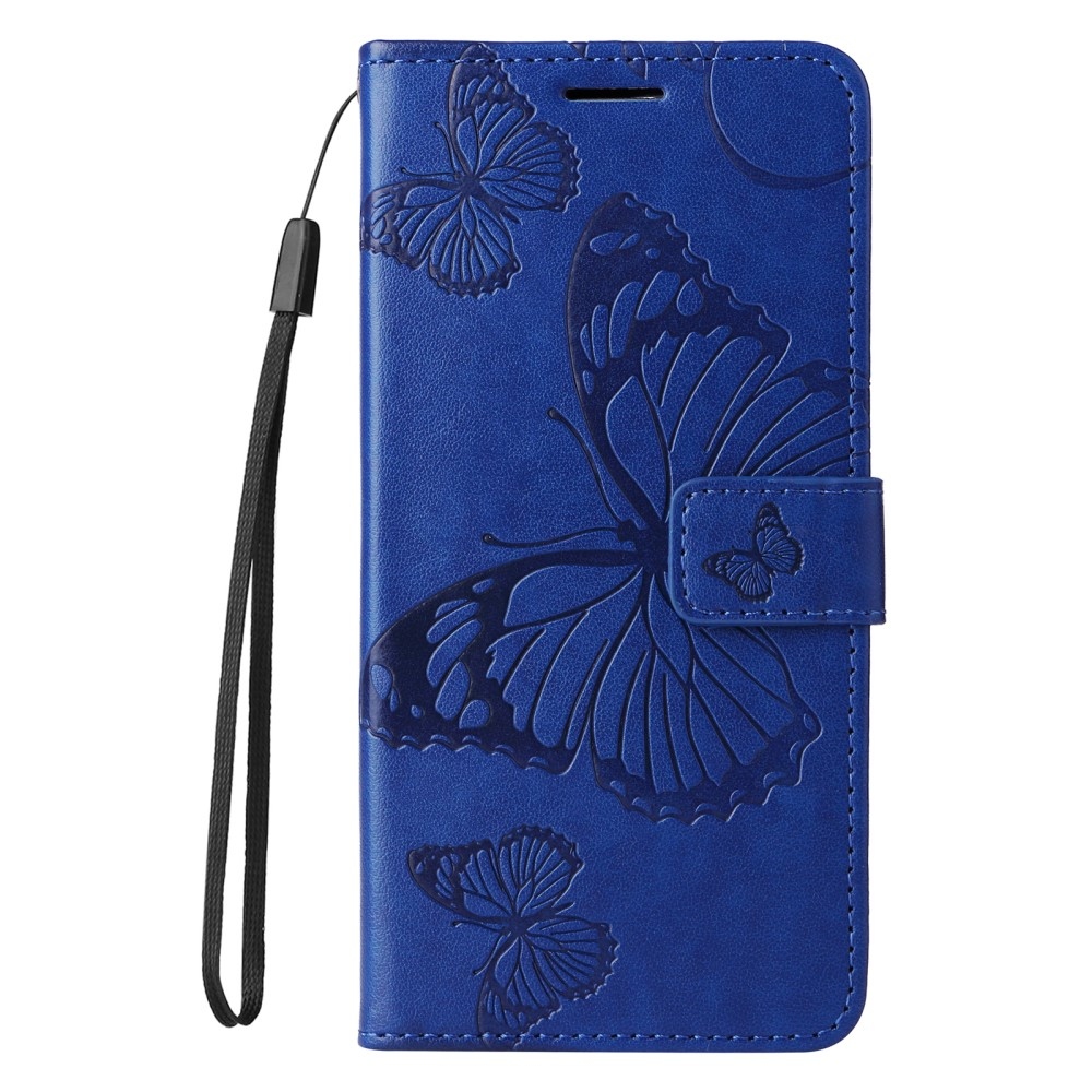 Nagy pillangó könyv tok Huawei Nova Y61-hez - kék