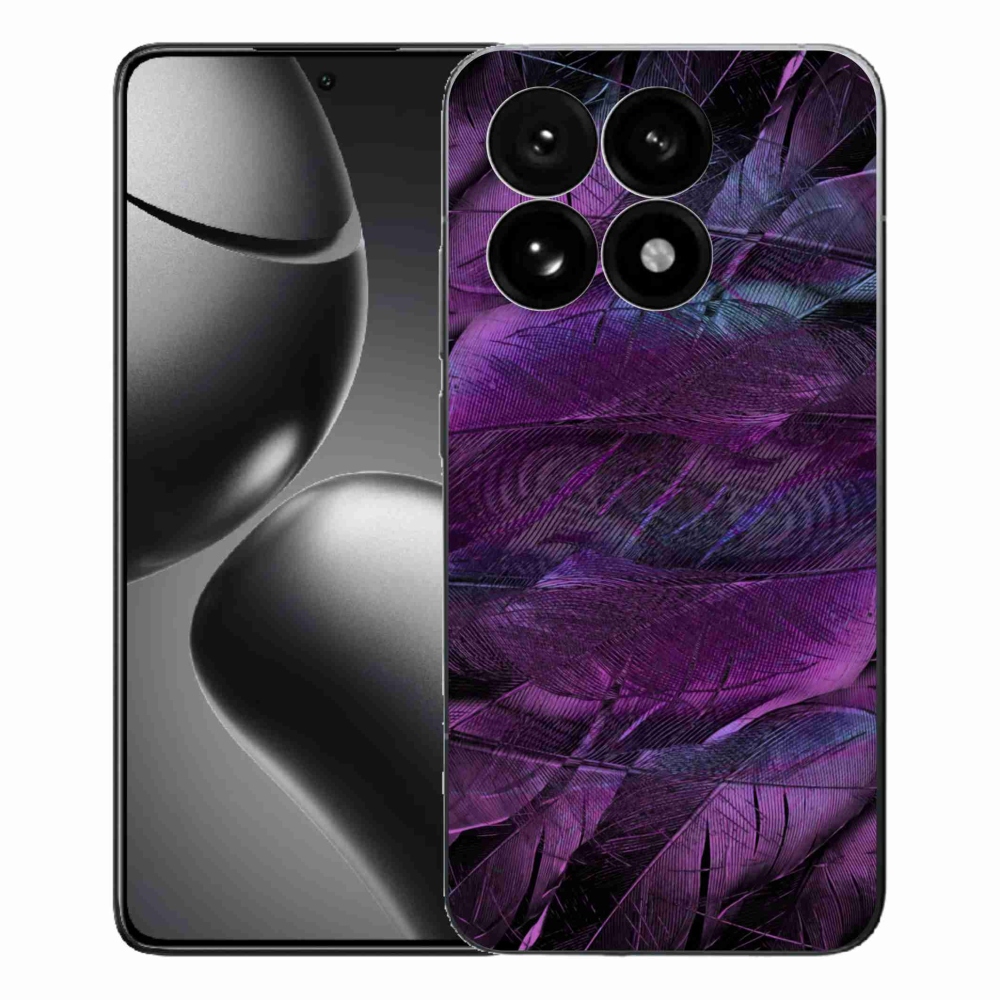 Gél borítás mmCase a Xiaomi 15T-hez - lila tollak