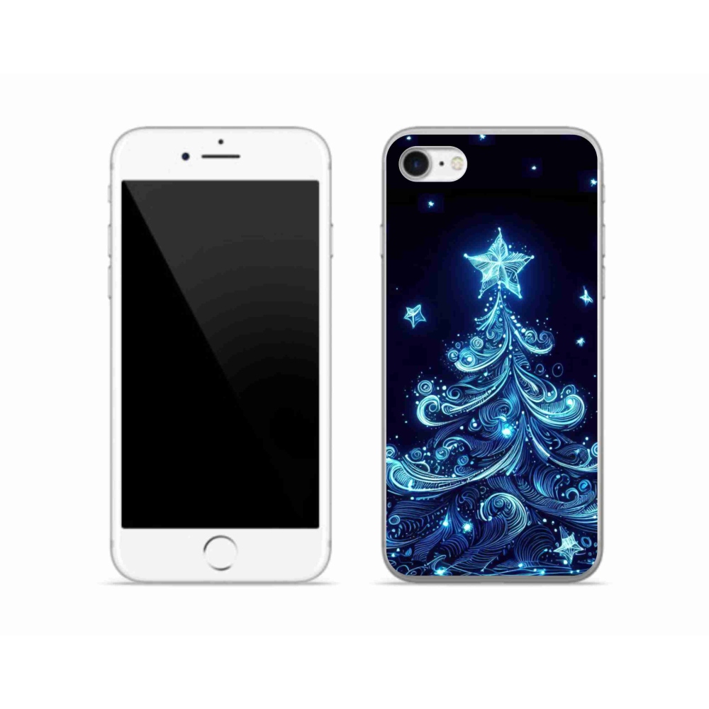 Zselés borítás mmCase iPhone SE (2020) - neon karácsonyfa 4
