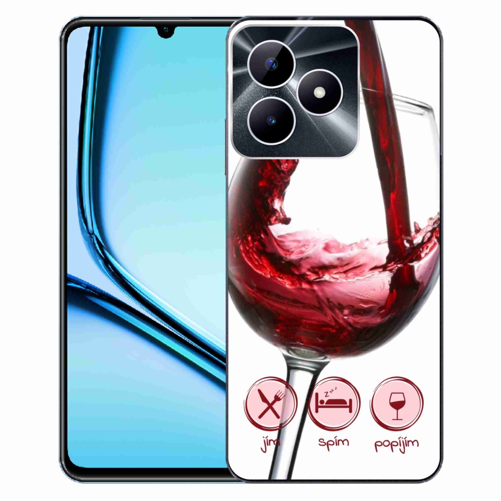 Gél tok mmCase a Realme Note 50 készülékhez - borospohár piros