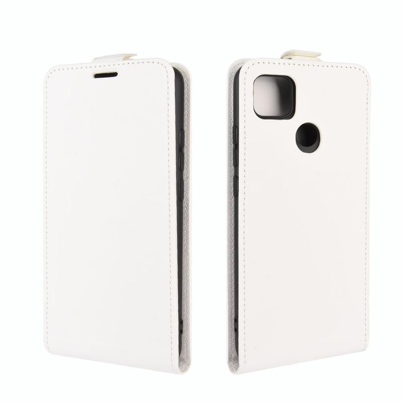 Függőleges PU bőr flip tok Xiaomi Redmi 9C-hez - fehér