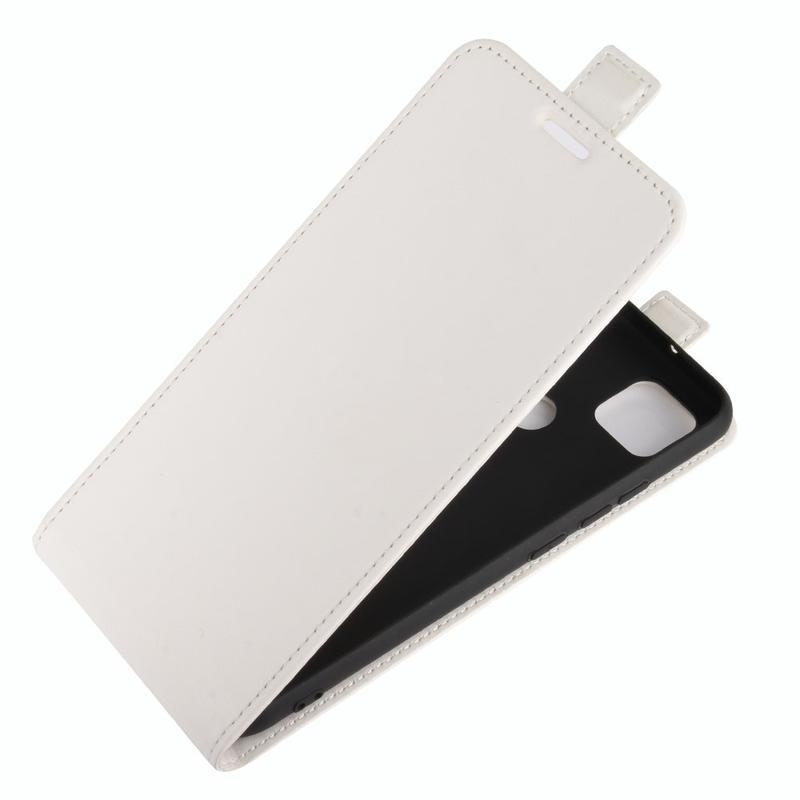 Függőleges PU bőr flip tok Xiaomi Redmi 9C-hez - fehér