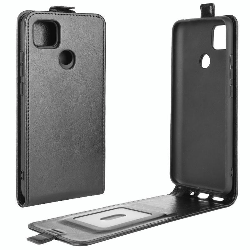 Függőleges PU bőr flip tok Xiaomi Redmi 9C-hez - fekete