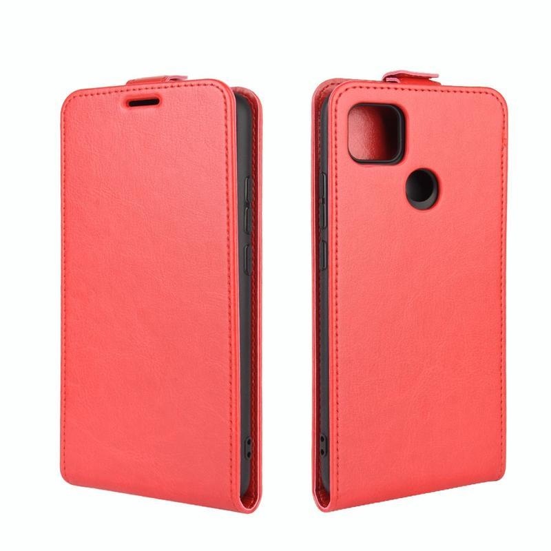 Függőleges PU bőr flip tok Xiaomi Redmi 9C-hez - piros