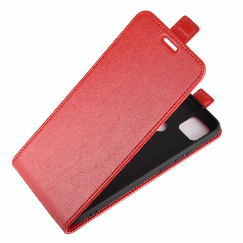 Függőleges PU bőr flip tok Xiaomi Redmi 9C-hez - piros