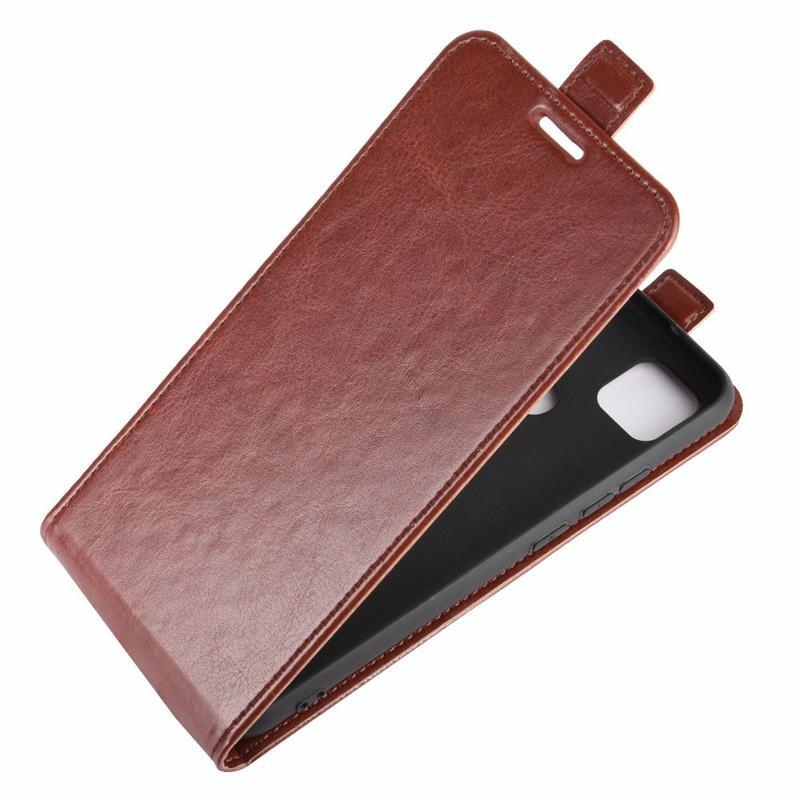 Függőleges PU bőr flip tok Xiaomi Redmi 9C - barna
