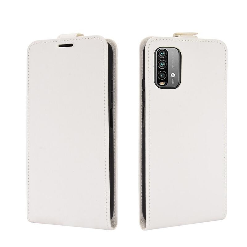 Függőleges PU bőr flip tok Xiaomi Redmi 9T/Poco M3-hoz - fehér