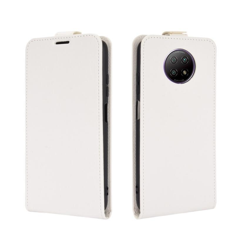 Függőleges PU bőr flip tok Xiaomi Redmi Note 9T 5G-hez - fehér