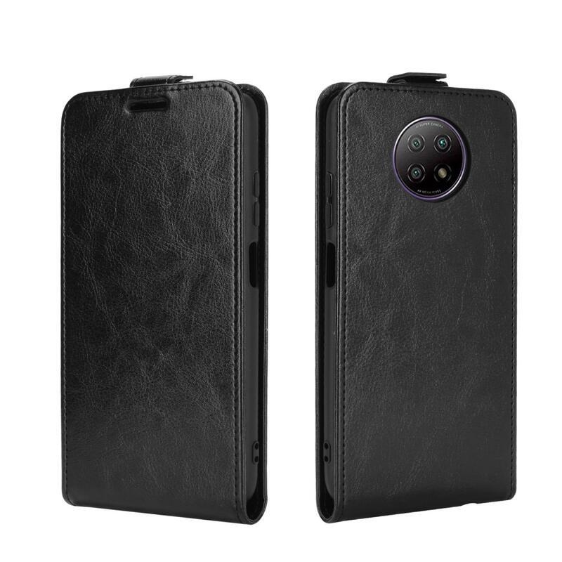 Függőleges PU bőr flip tok Xiaomi Redmi Note 9T 5G-hez - fekete