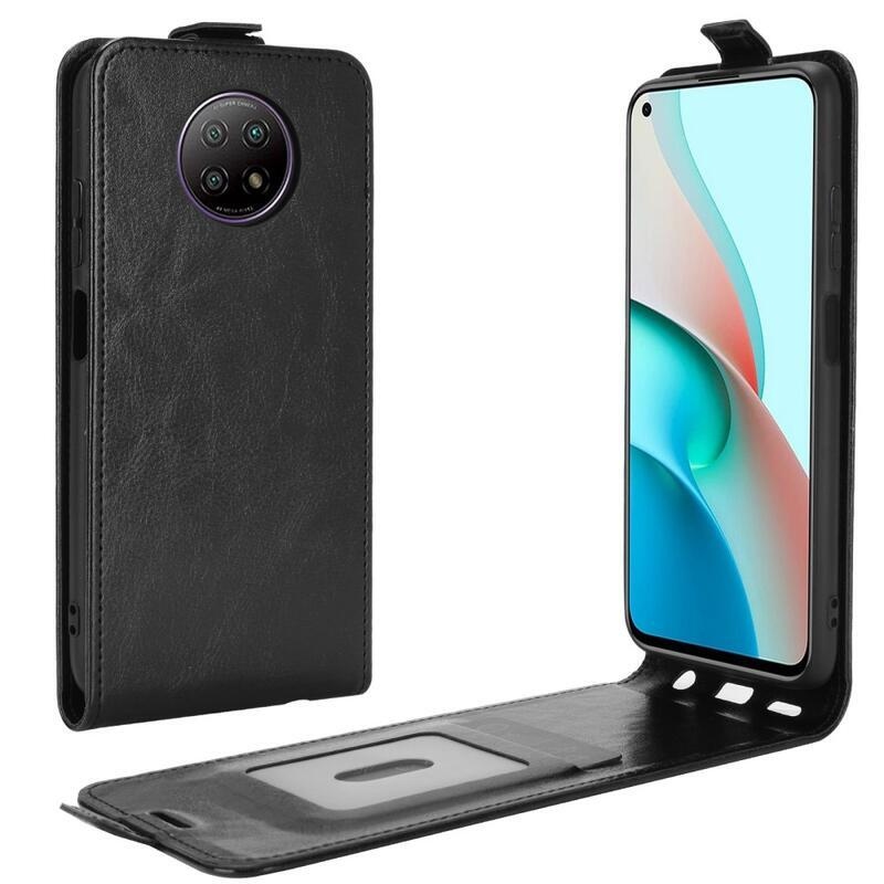 Függőleges PU bőr flip tok Xiaomi Redmi Note 9T 5G-hez - fekete