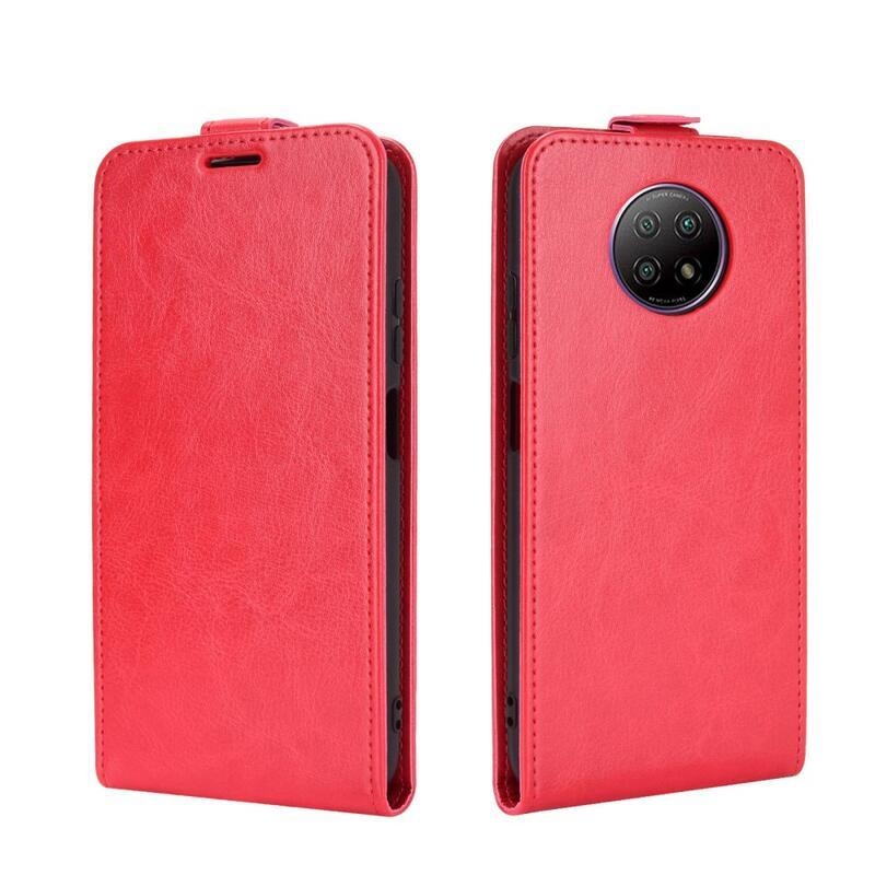 Függőleges PU bőr flip tok Xiaomi Redmi Note 9T 5G-hez - piros