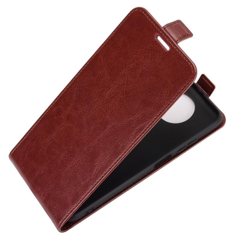 Függőleges PU bőr flip tok Xiaomi Redmi Note 9T 5G - barna